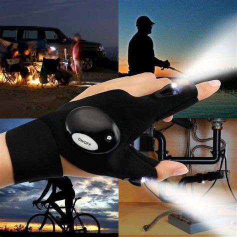 Waterproof Fishing Fingerless Gloves with LED Flashlight - Funiyou