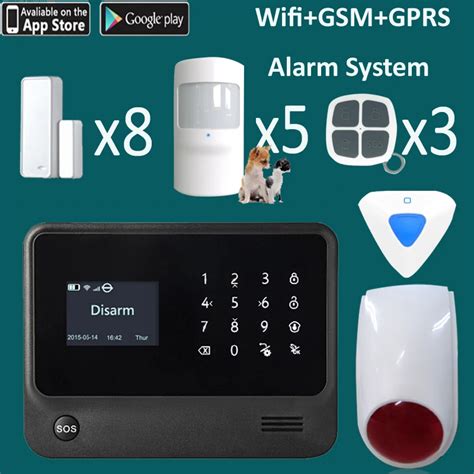 Home no monthly fee free intruder alarm system wifi&gsm two network supported APP android IOS ...