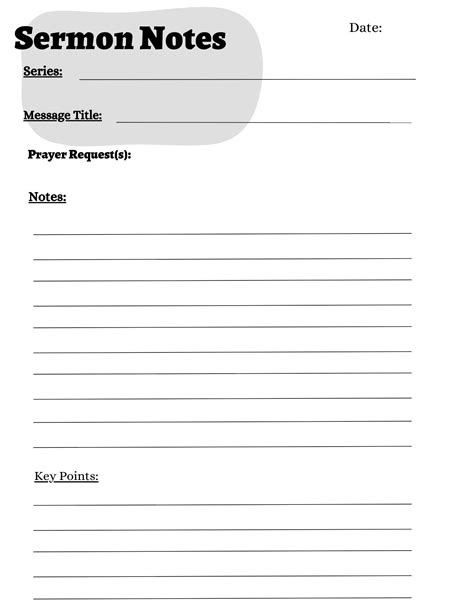 Simple Sermon Notes - Etsy