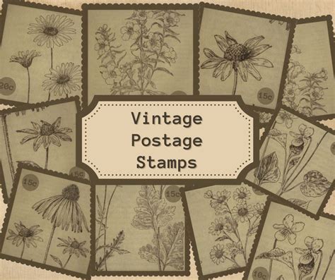 Download Vintage floral postage stamps | Vintage postage stamps ...