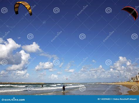 Kite Surfing on Tel Aviv Beach Editorial Stock Photo - Image of kite ...