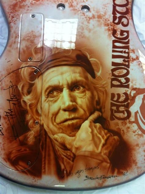 Airbrushed Keith Richards Guitar Art art by Eduardo Bascuñana Perez The step-by-step is found ...