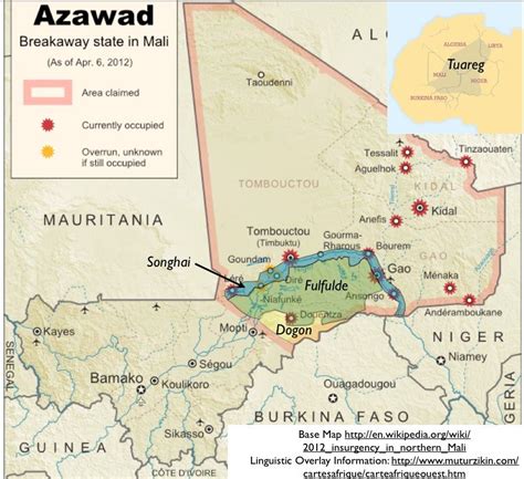 Map of Azawad Breakaway State in Mali | 地図 作成, 地図