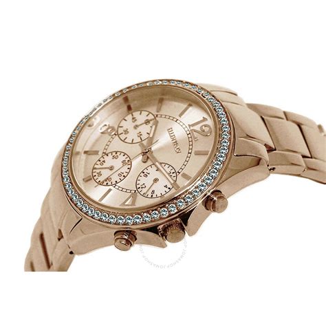 Ellen Tracy Boyfriend Multifunction Chronograph Rose Gold-Tone ...