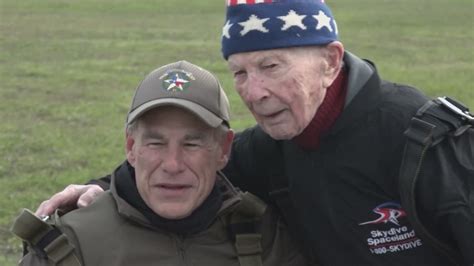 Texas governor skydives with 106-year-old World War II veteran | wfaa.com