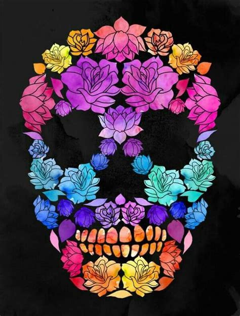 Dia de los muertos | Skull wallpaper, Flower skull, Skull artwork