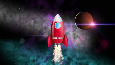 animation cartoon rocket flying planet mars Stock Footage Video (100% Royalty-free) 23792161 ...