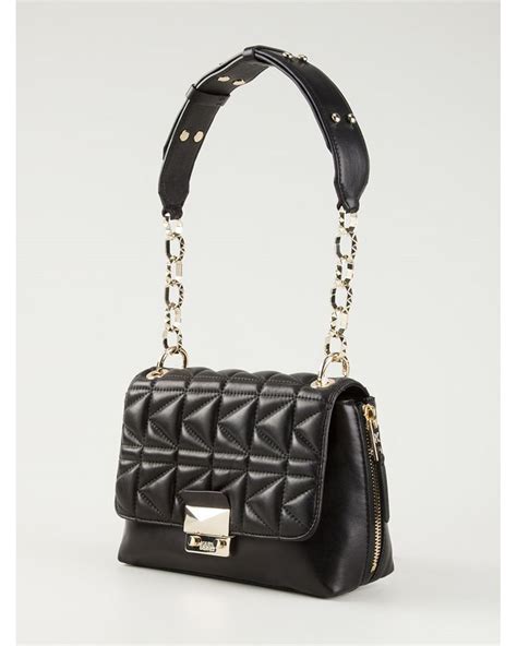 Karl Lagerfeld Small Quilted Shoulder Bag in Black | Lyst