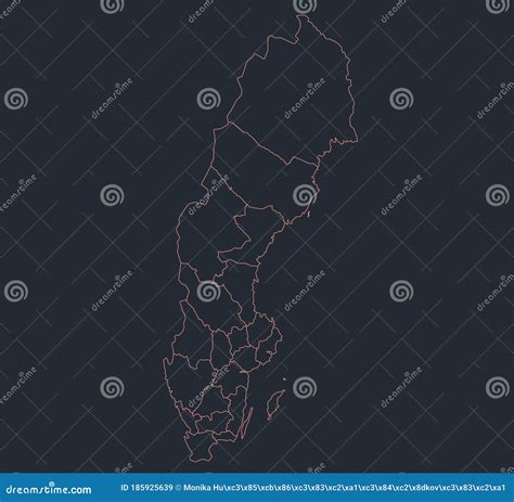 Sweden Map Outline, Flat Design, Blank Stock Vector - Illustration of ...