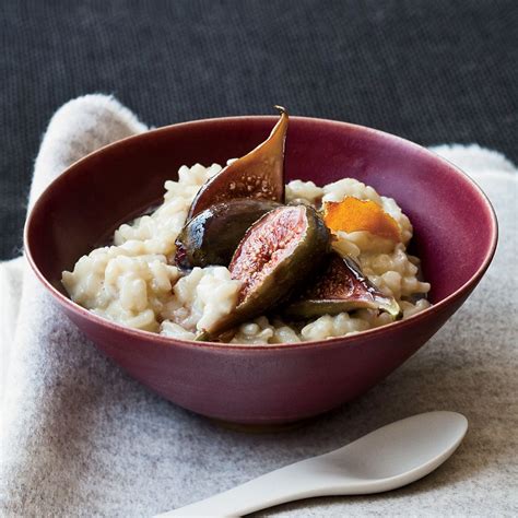 Creamy Arborio Rice Pudding with Poached Figs - A Delicious Twist on a Classic Dessert