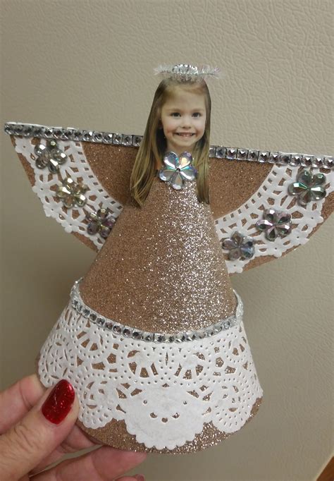 Christmas angel ornament with child's photo. … | Christmas angel crafts ...