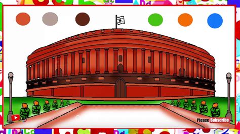 Coloring Parliament House(संसद भवन) of India l Coloring pages l LearnByArt - YouTube