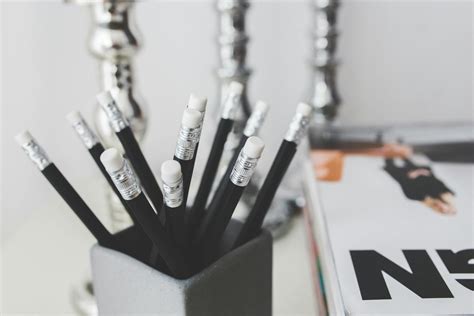 Black pencils with white erasers · Free Stock Photo