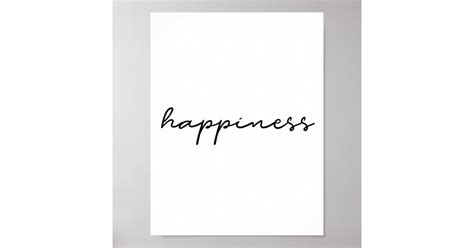 Happiness minimalist poster | Zazzle