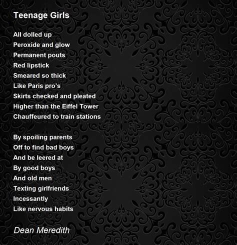 Teenage Girls - Teenage Girls Poem by Dean Meredith