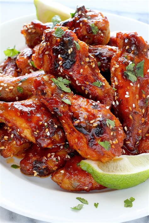 Sweet and Spicy Sriracha Baked Chicken Wings - Baker by Nature