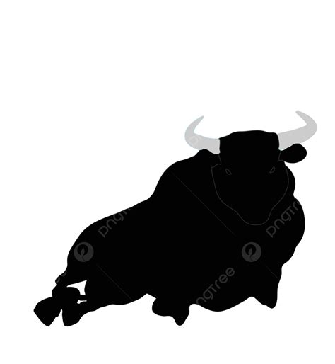 Bull Silhouette Black Silhouette Painting Vector, Black, Silhouette ...