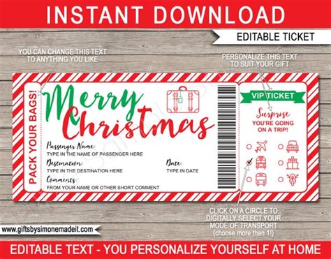 Christmas Ticket Template | DocTemplates