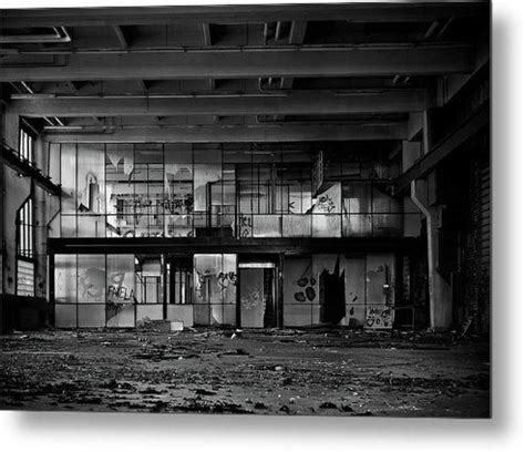Broken Windows Inside Abandoned Factory - Metal Print from Wallasso ...