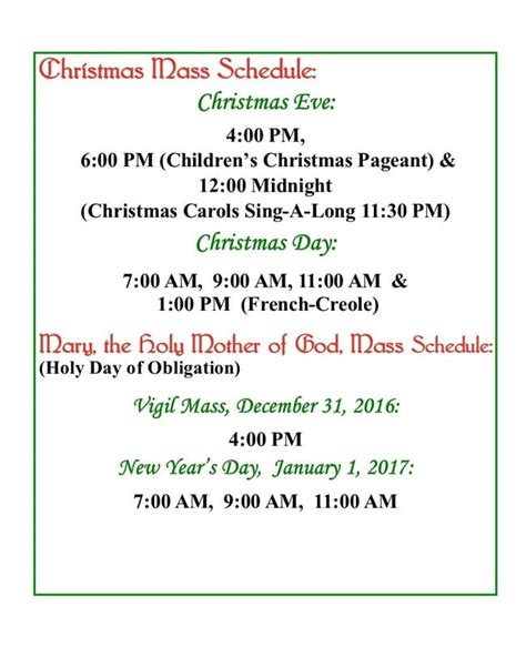 Christmas Mass Schedule - St. Charles Borromeo Catholic Church Blog