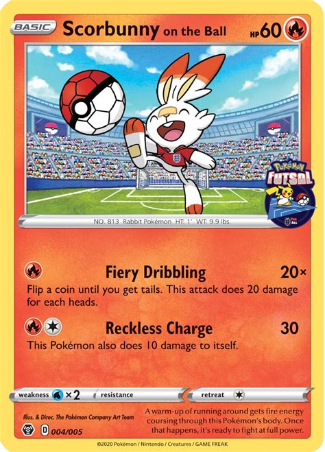 Scorbunny on the Ball - 004/005 (Pokemon Futsal) - Miscellaneous Cards & Products - Pokemon