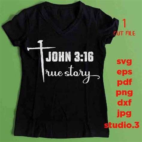 John 3:16 True Story svg CUT file cross svg Christian faith | Etsy