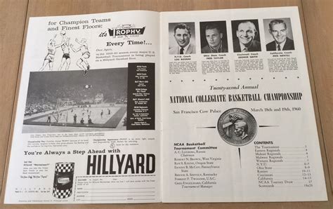 1960 NCAA BASKETBALL CHAMPIONSHIP PROGRAM - OHIO STATE BUCKEYES NATIONAL CHAMPS -- lafyre9 ...