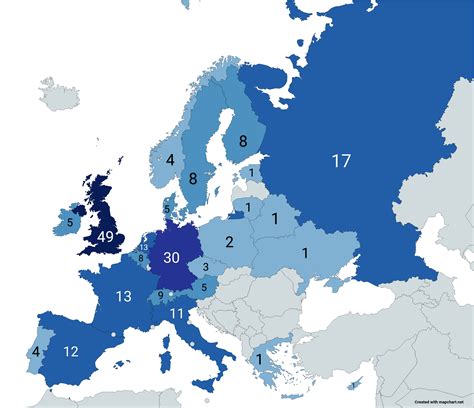 Number of European universities featured in the 2021 QS World University Rankings : r/europe