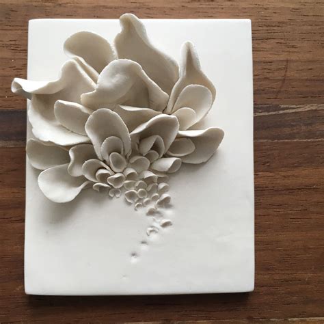 Wall Hanging Ceramic Sculpture, Flower Wall Art , Porcelain Flowers ...