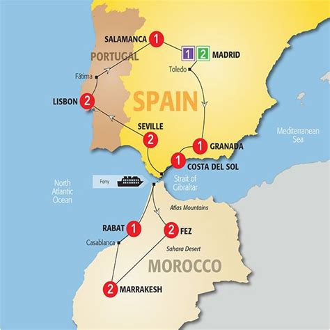 Map Spain and Morocco – secretmuseum