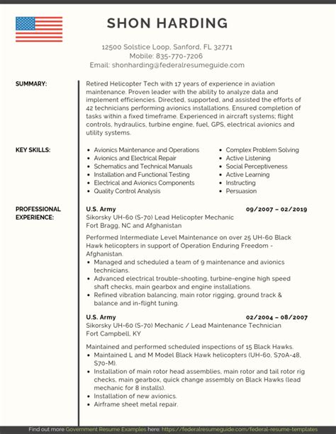 Military to Civilian Resume Examples (Template) [PDF + Word] | Federal Resume Guide