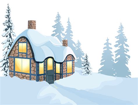 Winter House and Snow PNG Clipart Image | Gallery Yopriceville - High-Quality Free Images and ...