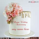 Wedding Anniversary Wishes Cake for Wife with Name Edit - Name Birthday ...