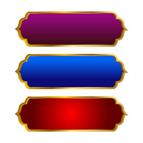 Set Of Luxury Golden Arabic Islamic Banner Title Frame Png Transparent ...