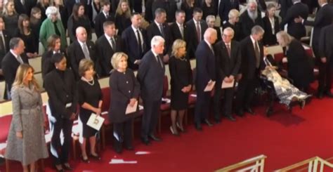 Jimmy Carter in front row at memorial service alongside the Bidens, Clintons, and Melania Trump ...