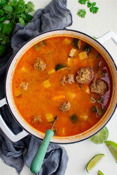 Albondigas Soup Recipe (Mexican Meatball Soup) | YellowBlissRoad.com