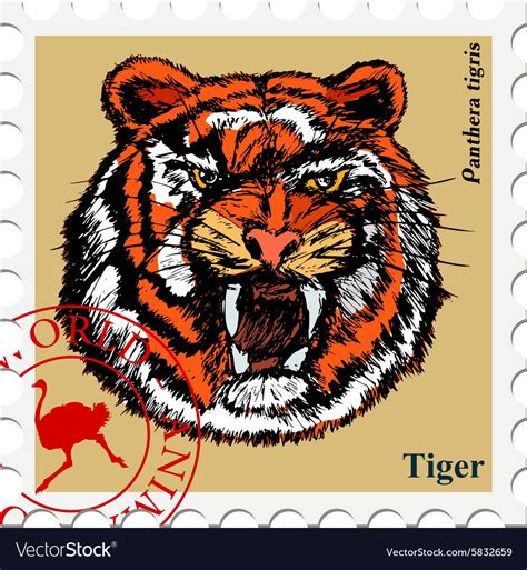 Stamp with animal Royalty Free Vector Image - VectorStock