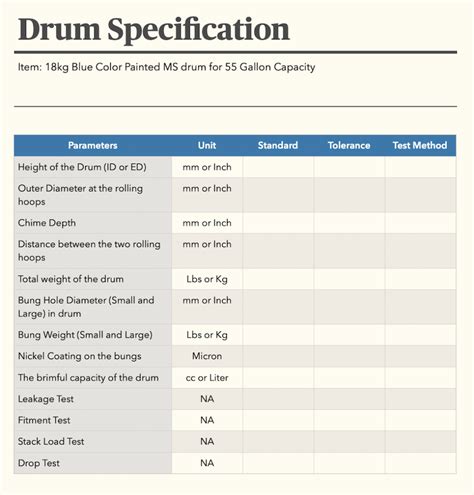 55 Gallon Drum Measuring Chart