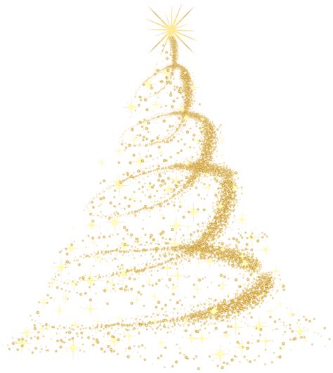 Gold Christmas Tree PNG Clip Art