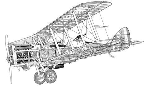 Airco DH.9A Cutaway Drawing in High quality