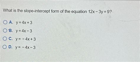 Solved What is the slope-intercept form of the equation | Chegg.com