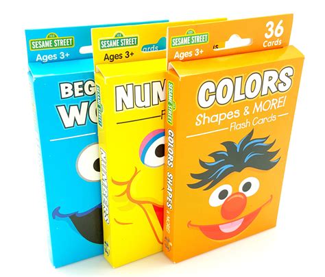 Buy Sesame Street Flash Card Set of 3 - Preschool & Kindergarten Flashcards of Beginning Words ...