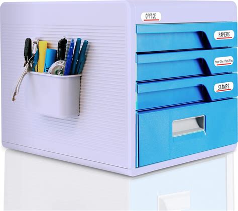 Serene Life Locking Drawer Cabinet Desk Organizer - Home Office Desktop ...