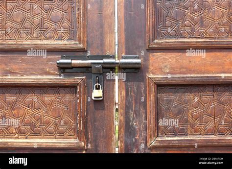 Old door lock door locks doors Teak Stock Photo - Alamy