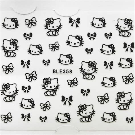 Meliney Nail Art - Hello Kitty Sticker (Black), $2.50 (http://www ...