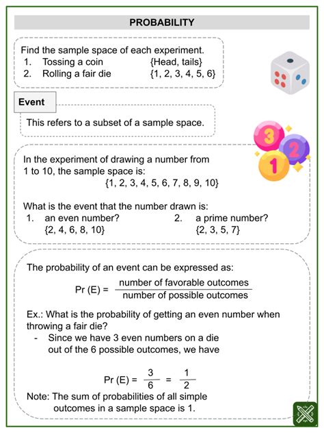 Probability of Simple Events Themed Math Worksheets | 11-13