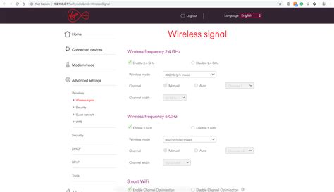 Setup 2.4 Ghz : Virgin Media Hub 3.0