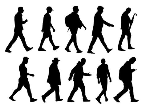 10 Man Walking Silhouette (PNG Transparent) | OnlyGFX.com | Walking silhouette, Silhouette png ...