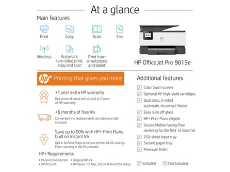 HP OfficeJet Pro 9015e All-in-One Printer w/ 6 months free ink through ...