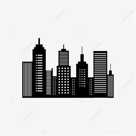 City Building Skyline Vector Hd PNG Images, Black And White City ...